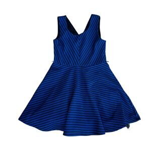 Knitworks Girls Blue Black Striped Sleeveless Scoop Neck Party Formal Dress 8